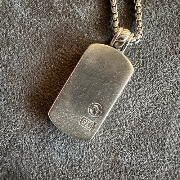 David Yurman Midnight Melange Dog Tag w/ Diamonds Necklace - 18" - RARE - Picture 11 of 16